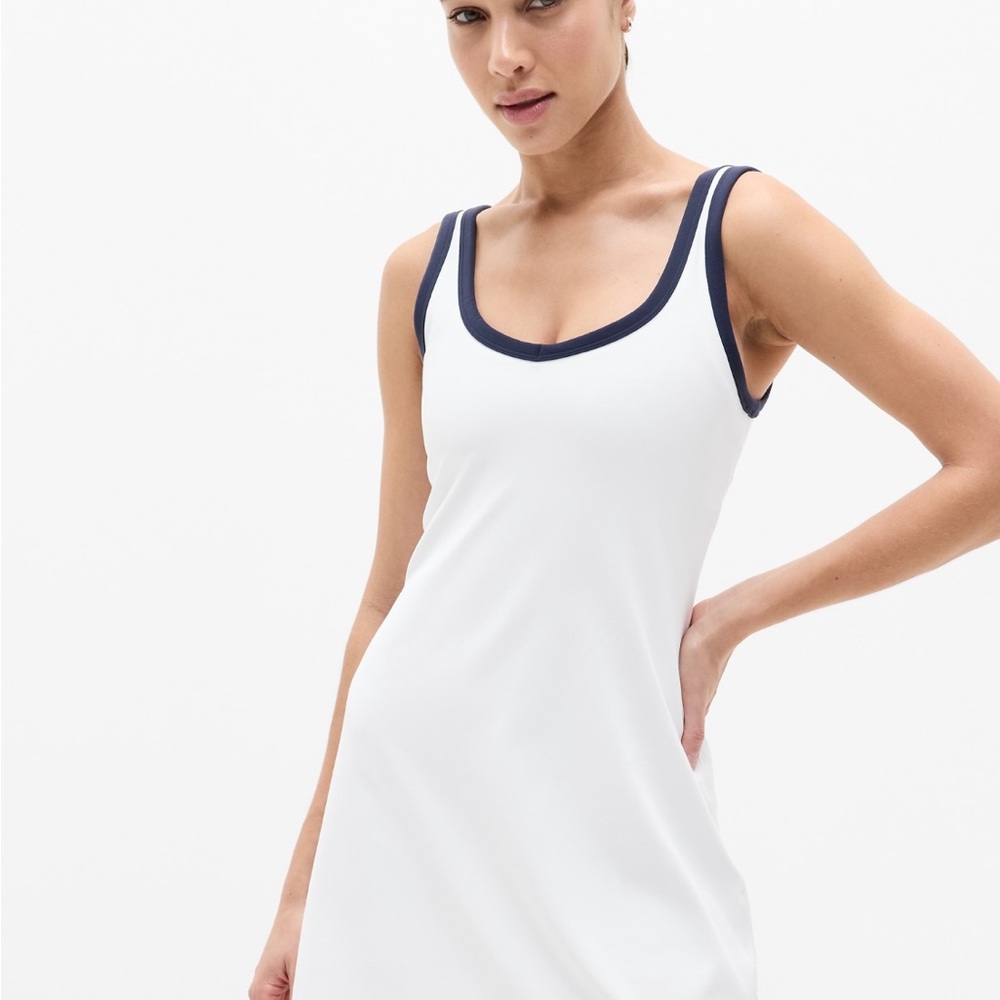 Women's Athleta White and Black Tennis Dress